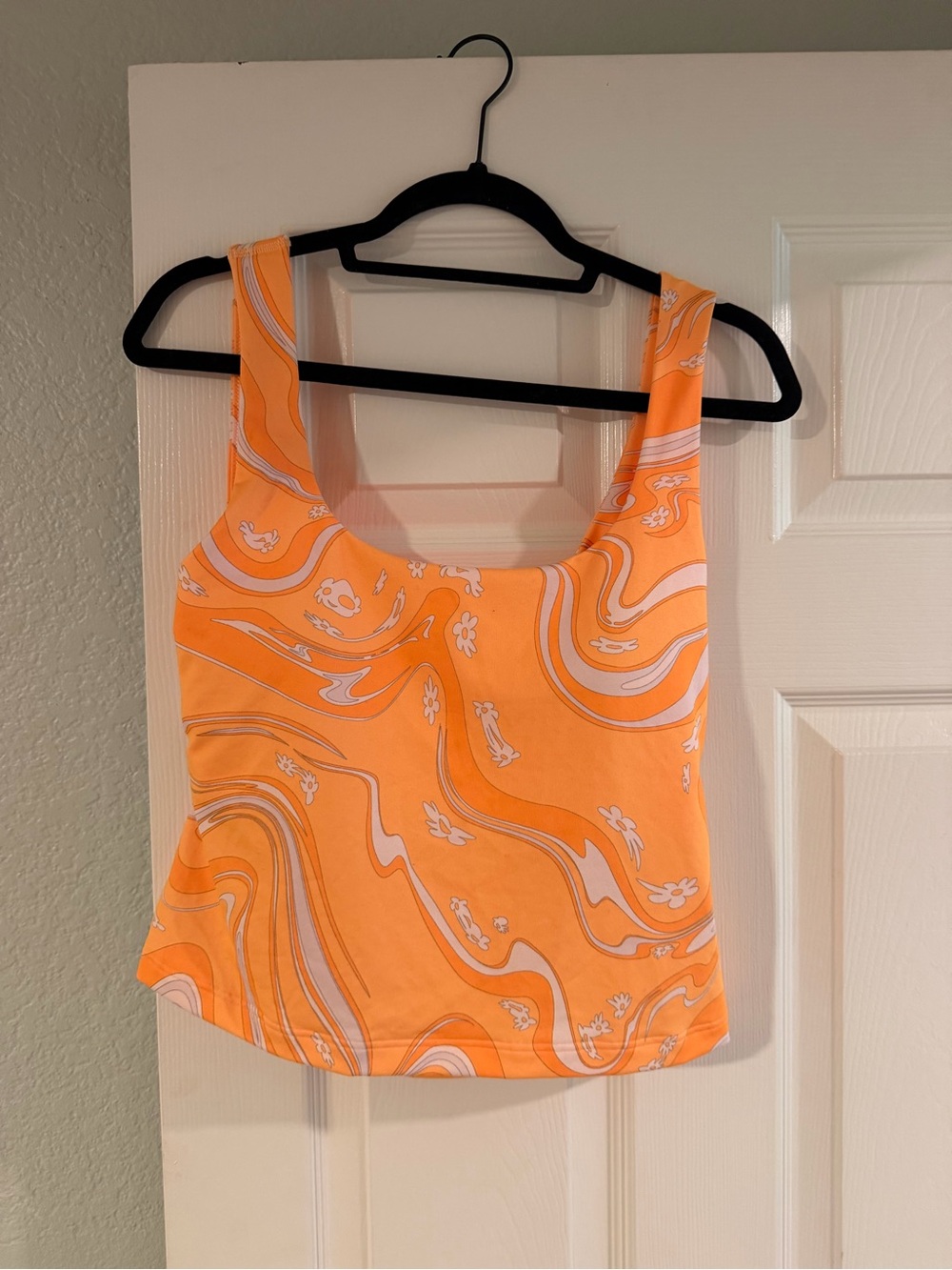 Fabletics Orange Swirl Print Tank Top